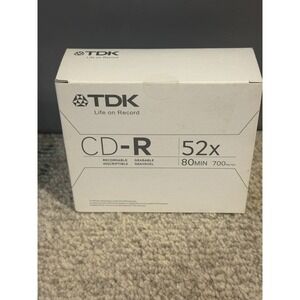 TDK CD-R 10 Pack 52X 700‎  Recordable Discs New